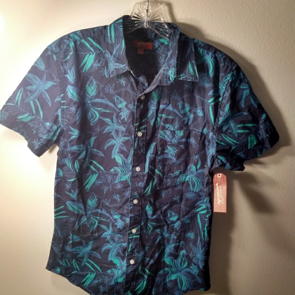 Brand New Indigo Floral Button-Down